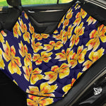 Yellow Watercolor Lily Pattern Print Pet Car Back Seat Cover