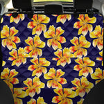 Yellow Watercolor Lily Pattern Print Pet Car Back Seat Cover