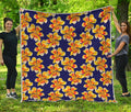 Yellow Watercolor Lily Pattern Print Quilt