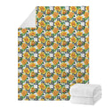 Yellow Watercolor Rose Print Blanket