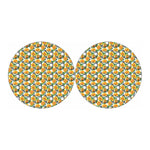 Yellow Watercolor Rose Print Car Coasters