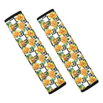 Yellow Watercolor Rose Print Car Seat Belt Covers