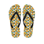 Yellow Watercolor Rose Print Flip Flops