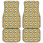 Yellow Watercolor Rose Print Front and Back Car Floor Mats