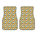 Yellow Watercolor Rose Print Front Car Floor Mats