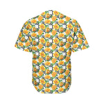 Yellow Watercolor Rose Print Men's Baseball Jersey