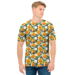 Yellow Watercolor Rose Print Men's T-Shirt
