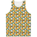 Yellow Watercolor Rose Print Men's Tank Top