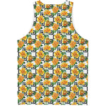 Yellow Watercolor Rose Print Men's Tank Top