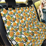 Yellow Watercolor Rose Print Pet Car Back Seat Cover