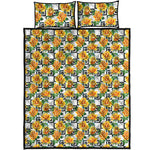 Yellow Watercolor Rose Print Quilt Bed Set