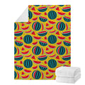 Yellow Watermelon Pieces Pattern Print Blanket
