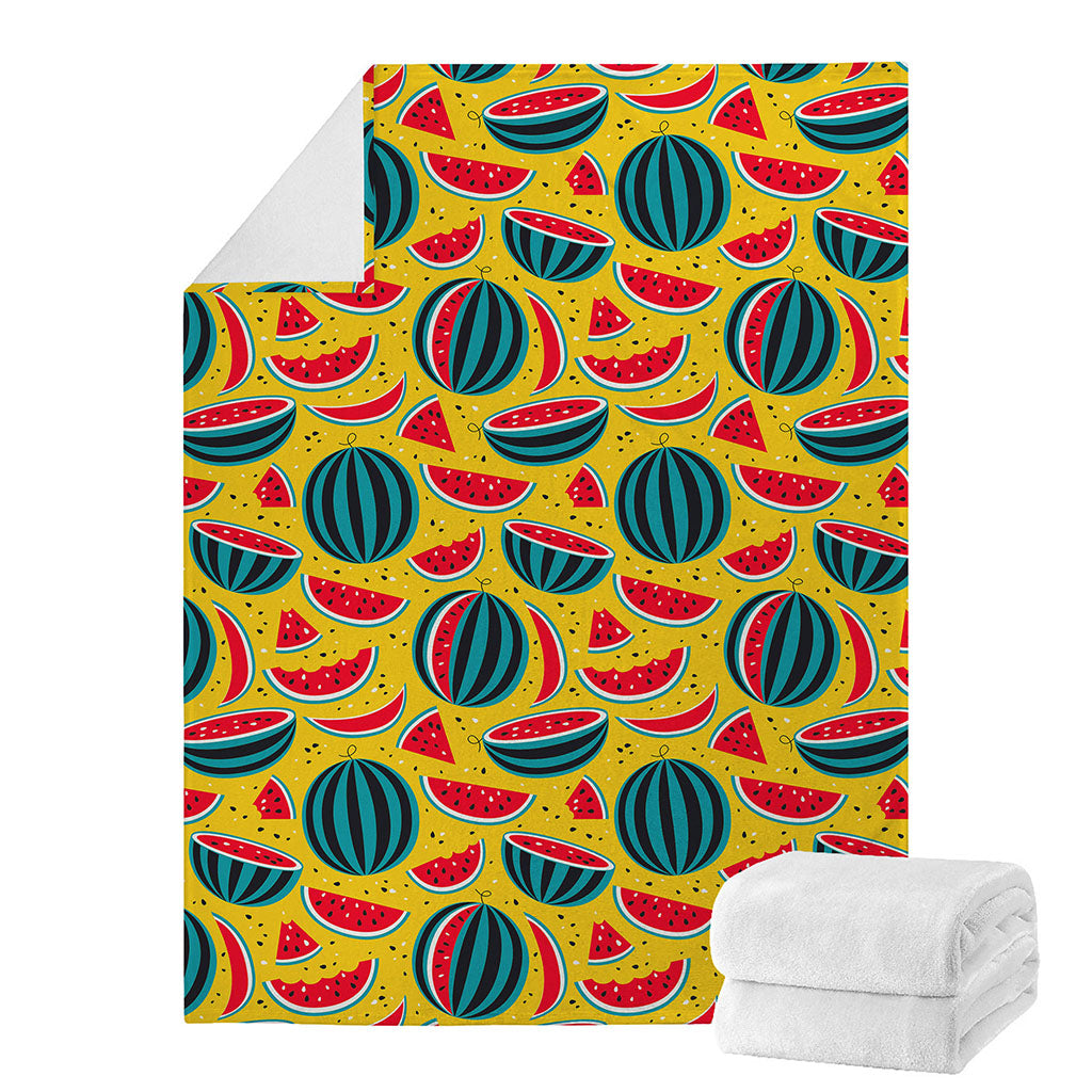 Yellow Watermelon Pieces Pattern Print Blanket