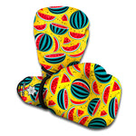 Yellow Watermelon Pieces Pattern Print Boxing Gloves