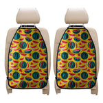 Yellow Watermelon Pieces Pattern Print Car Seat Organizers