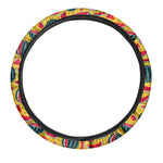 Yellow Watermelon Pieces Pattern Print Car Steering Wheel Cover