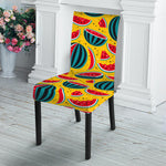 Yellow Watermelon Pieces Pattern Print Dining Chair Slipcover