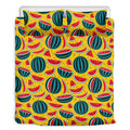 Yellow Watermelon Pieces Pattern Print Duvet Cover Bedding Set
