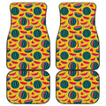 Yellow Watermelon Pieces Pattern Print Front and Back Car Floor Mats