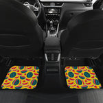 Yellow Watermelon Pieces Pattern Print Front and Back Car Floor Mats