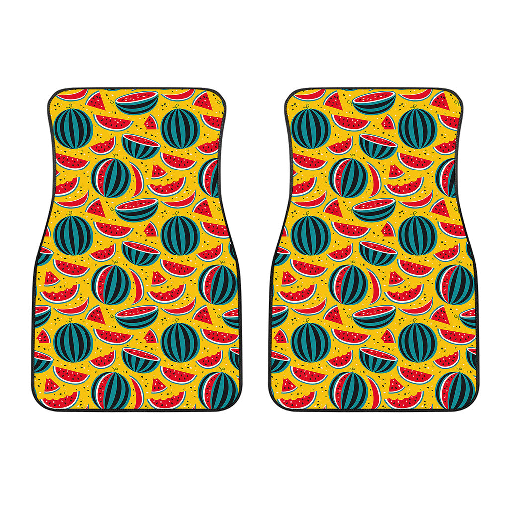 Yellow Watermelon Pieces Pattern Print Front Car Floor Mats
