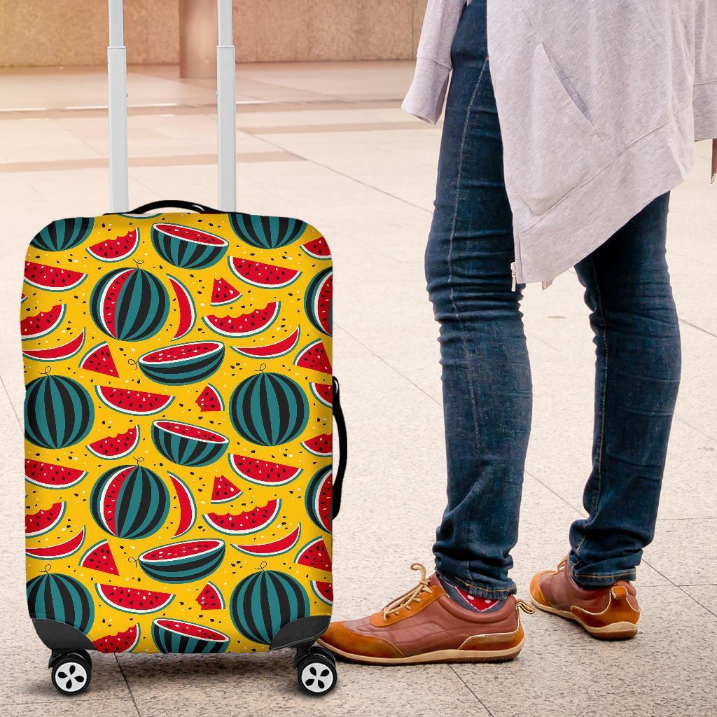 Yellow Watermelon Pieces Pattern Print Luggage Cover GearFrost