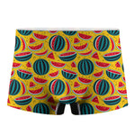 Yellow Watermelon Pieces Pattern Print Men's Boxer Briefs