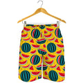Yellow Watermelon Pieces Pattern Print Men's Shorts