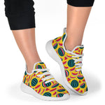 Yellow Watermelon Pieces Pattern Print Mesh Knit Shoes GearFrost