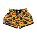 Yellow Watermelon Pieces Pattern Print Muay Thai Boxing Shorts