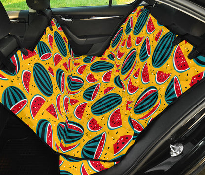 Yellow Watermelon Pieces Pattern Print Pet Car Back Seat Cover