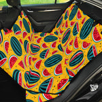 Yellow Watermelon Pieces Pattern Print Pet Car Back Seat Cover