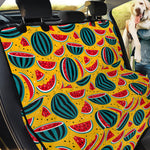 Yellow Watermelon Pieces Pattern Print Pet Car Back Seat Cover