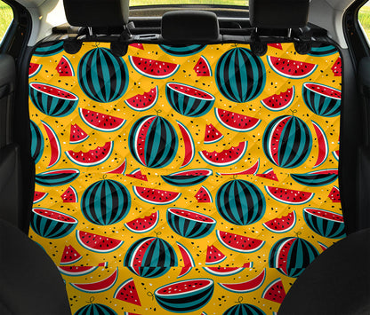 Yellow Watermelon Pieces Pattern Print Pet Car Back Seat Cover