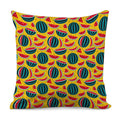 Yellow Watermelon Pieces Pattern Print Pillow Cover