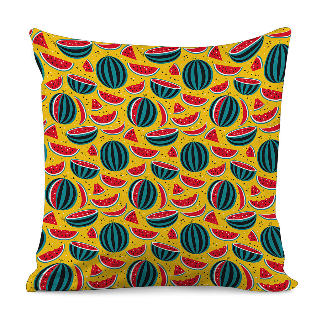 Yellow Watermelon Pieces Pattern Print Pillow Cover
