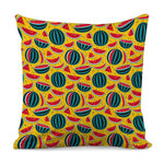 Yellow Watermelon Pieces Pattern Print Pillow Cover
