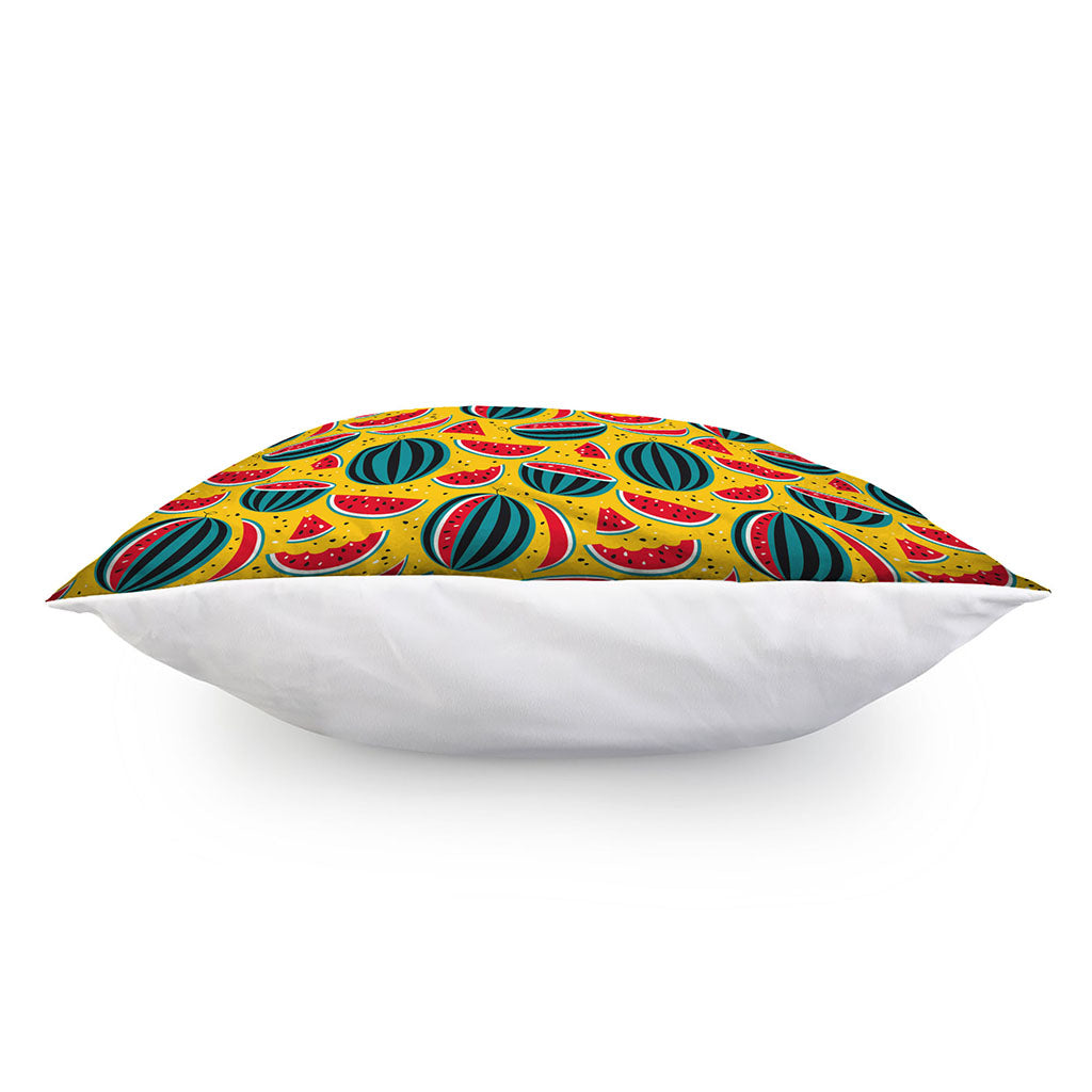 Yellow Watermelon Pieces Pattern Print Pillow Cover