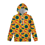 Yellow Watermelon Pieces Pattern Print Pullover Hoodie