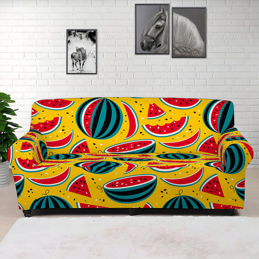 Yellow Watermelon Pieces Pattern Print Sofa Cover