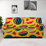 Yellow Watermelon Pieces Pattern Print Sofa Cover