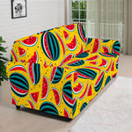 Yellow Watermelon Pieces Pattern Print Sofa Cover