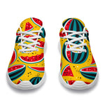 Yellow Watermelon Pieces Pattern Print Sport Shoes GearFrost