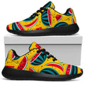 Yellow Watermelon Pieces Pattern Print Walking Shoes