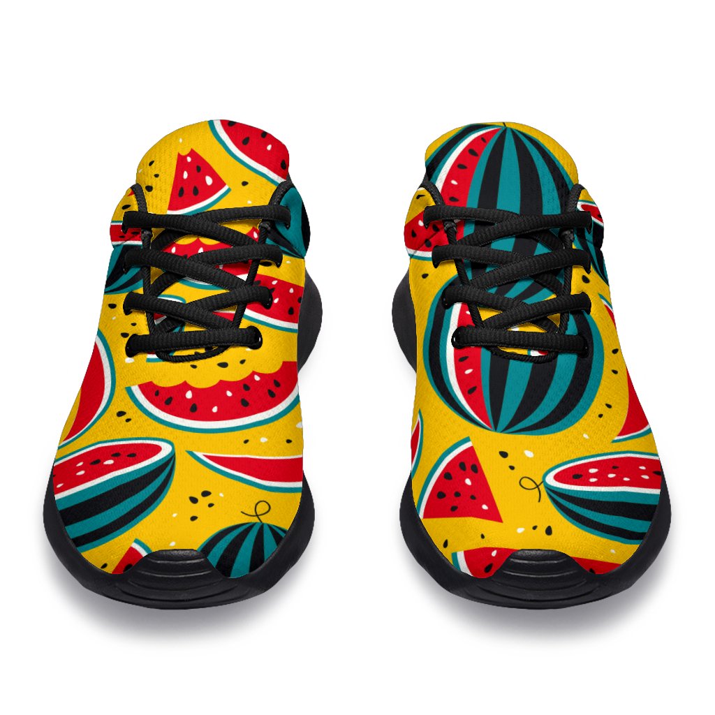 Yellow Watermelon Pieces Pattern Print Sport Shoes GearFrost