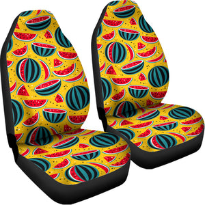 Yellow Watermelon Pieces Pattern Print Universal Fit Car Seat Covers