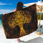 Yggdrasil Tree Of Life Print Beach Sarong Wrap