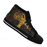 Yggdrasil Tree Of Life Print Black High Top Shoes