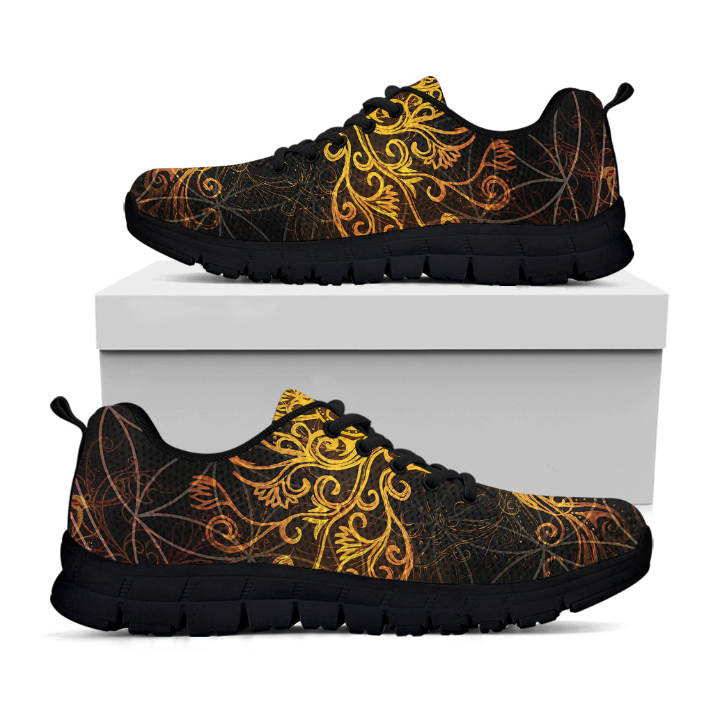 Yggdrasil Tree Of Life Print Black Sneakers