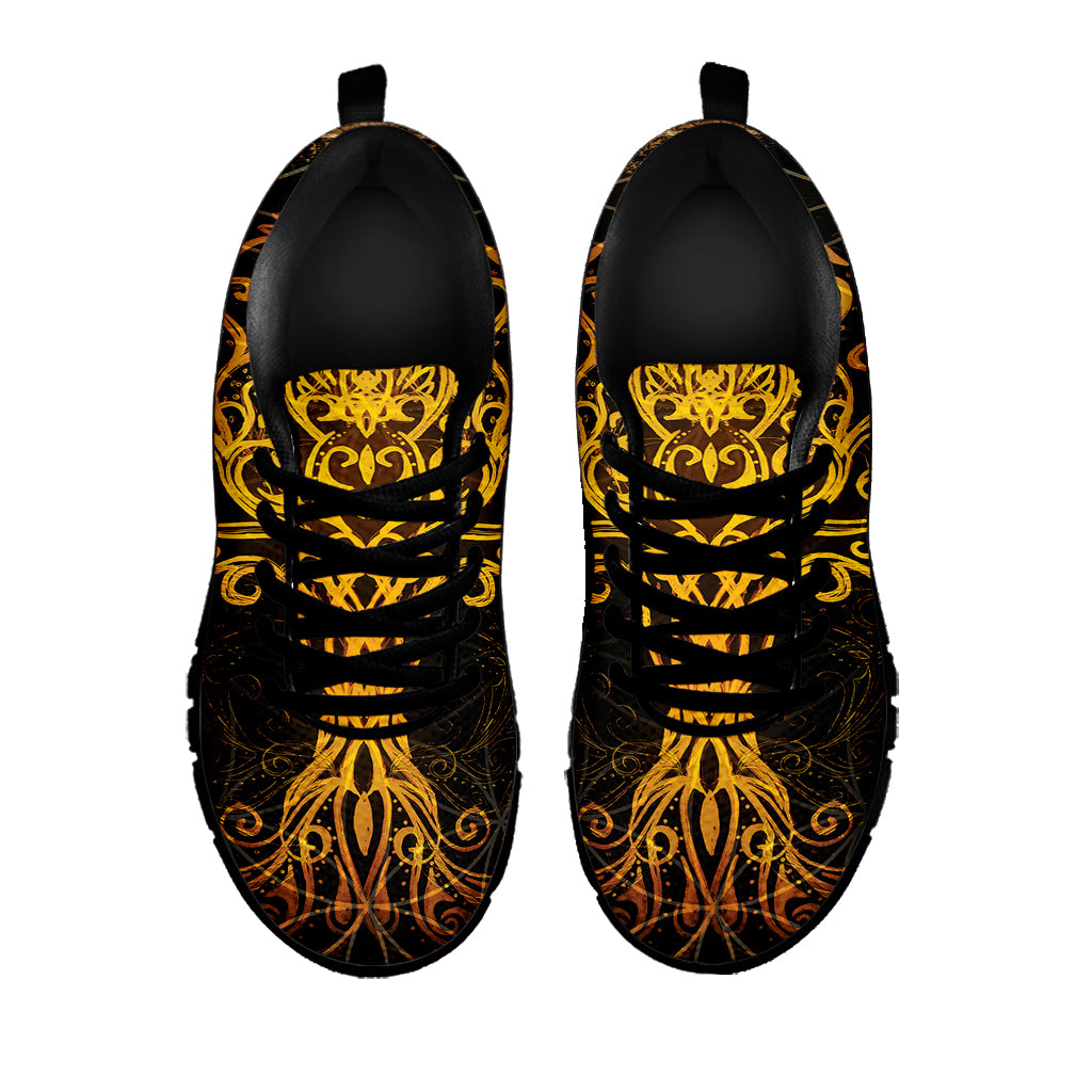 Yggdrasil Tree Of Life Print Black Sneakers